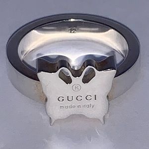 GUCCI Butterfly Ring, Sterling Silver, Made in Italy, 100% AuthenticBox dust bag